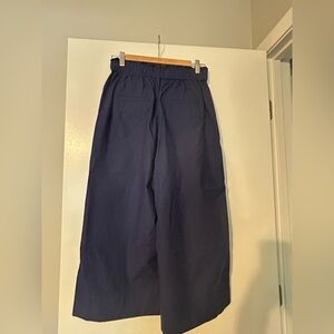 Anthropologie Maeve Navy Wide-Leg Capri Pants